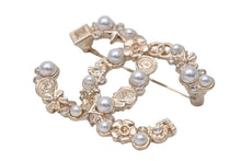 Load image into Gallery viewer, 極美品 CHANEL シャネル ブローチ ココマーク No.5 ストーン パール 星 クローバー A21V刻印 フランス製 GP ゴールド 中古 57633