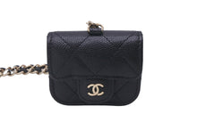 Load image into Gallery viewer, CHANEL シャネル AIR PODS ケース ココマーク マトラッセ AP1739 31番台 キャビアスキン ブラック ゴールド金具 美品 中古 57639