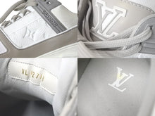 Load image into Gallery viewer, LOUIS VUITTON ルイヴィトン スニーカー LV トレイナー ライン スニーカー VL1210 グレー ホワイト サイズ8 美品 中古 57671