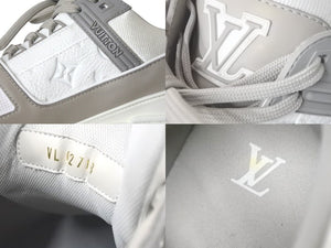 LOUIS VUITTON ルイヴィトン スニーカー LV トレイナー ライン スニーカー VL1210 グレー ホワイト サイズ8 美品 中古 57671