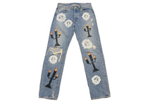 Load image into Gallery viewer, DENIM TEARS × VIRGIL ABLOH デニムティアーズ ヴァージル メッセージ プリント デニムパンツ 501 W32 L32 美品 中古 57678