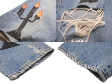 Load image into Gallery viewer, DENIM TEARS × VIRGIL ABLOH デニムティアーズ ヴァージル メッセージ プリント デニムパンツ 501 W32 L32 美品 中古 57678