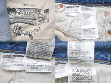 Load image into Gallery viewer, DENIM TEARS × VIRGIL ABLOH デニムティアーズ ヴァージル メッセージ プリント デニムパンツ 501 W32 L32 美品 中古 57678