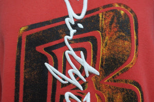 RUFF RYDERS ラフライダーズ 90s スウェット レッド DMX 赤 ヴィンテージ 刺繍 プリント dirty denim サイズL 中古 57728