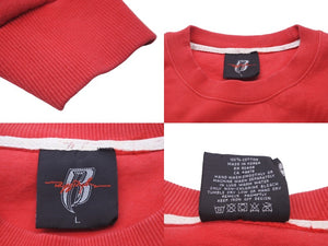 RUFF RYDERS ラフライダーズ 90s スウェット レッド DMX 赤 ヴィンテージ 刺繍 プリント dirty denim サイズL 中古 57728