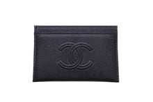 Load image into Gallery viewer, 極美品 CHANEL シャネル ココマーク カードケース キャビアスキン 29番台 ブラック ロゴ 小物入れ 名刺入れ 黒 中古 57724
