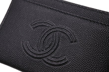 Load image into Gallery viewer, 極美品 CHANEL シャネル ココマーク カードケース キャビアスキン 29番台 ブラック ロゴ 小物入れ 名刺入れ 黒 中古 57724