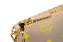 Load image into Gallery viewer, 新品未使用 MCM エムシーエム ショルダーバッグ チェーンショルダー ジップポーチ 2022SS ベージュ レザー MYZCSSX01 中古 57757