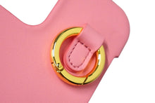 Load image into Gallery viewer, 新品未使用品 MCM エムシーエム スマホケース カードケース付き iPhone12 MXECSSX01 ピンク レザー ゴールド金具 中古 57771