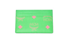 Load image into Gallery viewer, 新品未使用品 MCM エムシーエム カードケース パスケース モノグラム グリーン ピンク 犬 MXACSSX02 中古 57772