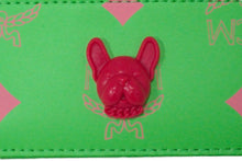 Load image into Gallery viewer, 新品未使用品 MCM エムシーエム カードケース パスケース モノグラム グリーン ピンク 犬 MXACSSX02 中古 57774