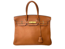 Load image into Gallery viewer, HERMES エルメス BIRKIN バーキン35 ブラウン系 ゴールド金具 トゴ ハンドバッグ □H刻印 中古 57788
