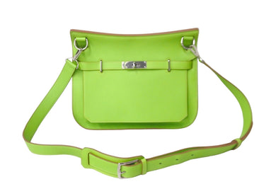 極美品 HERMES エルメス ジプシエール 28 スイフト グリーンアップル シルバー金具 レザーショルダーバッグ □Q刻 中古 57799