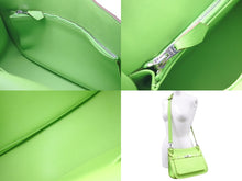 Load image into Gallery viewer, 極美品 HERMES エルメス ジプシエール 28 スイフト グリーンアップル シルバー金具 レザーショルダーバッグ □Q刻 中古 57799