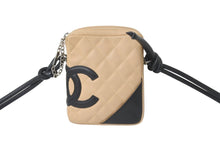Load image into Gallery viewer, CHANEL シャネル ポシェット ミニ ショルダーバッグ カンボンライン ココマーク9番代 ベージュ ブラック 美品 中古 57803