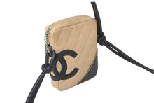 Load image into Gallery viewer, CHANEL シャネル ポシェット ミニ ショルダーバッグ カンボンライン ココマーク9番代 ベージュ ブラック 美品 中古 57803