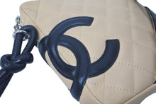 Load image into Gallery viewer, CHANEL シャネル ポシェット ミニ ショルダーバッグ カンボンライン ココマーク9番代 ベージュ ブラック 美品 中古 57803