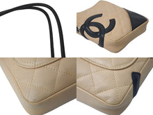 Load image into Gallery viewer, CHANEL シャネル ポシェット ミニ ショルダーバッグ カンボンライン ココマーク9番代 ベージュ ブラック 美品 中古 57803