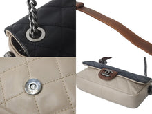 Load image into Gallery viewer, CHANEL シャネル チェーンショルダーバッグ マトラッセ 16番台 ブラック ベージュ ブラウン シルバー金具 美品 中古 57806