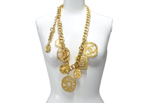Load image into Gallery viewer, CHANEL シャネル ヴィンテージ チェーンベルト チャーム ココマーク ゴールド GP 93A 466g 美品 中古 57807