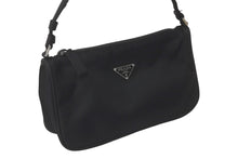 Load image into Gallery viewer, PRADA プラダ アクセサリーポーチ NERO ブラック ナイロン 小物入れ ロゴ プレート MV633 美品 中古 57821