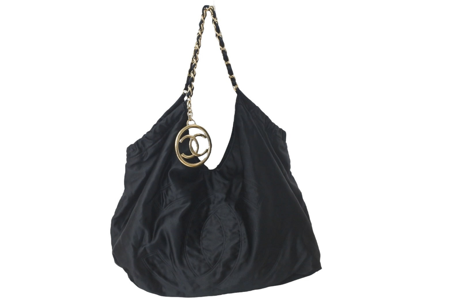 CHANEL シャネル ショルダーバッグ トートバッグ サテン ココマーク 