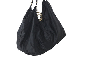 CHANEL シャネル ショルダーバッグ トートバッグ サテン ココマーク チェーンショルダー ゴールド金具 美品 中古 57823