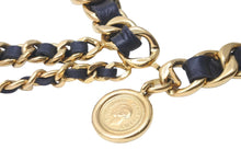 Load image into Gallery viewer, CHANEL シャネル ベルト ココマーク メダルチェーンベルト ロゴプレート 94P刻印 ゴールド GP レザー 美品 中古 57829