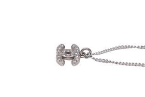 極美品 CHANEL シャネル ネックレス アクセサリー シルバー ココマーク 08V ラインストーン GP 中古 57831