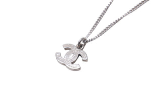 極美品 CHANEL シャネル ネックレス アクセサリー シルバー ココマーク 08V ラインストーン GP 中古 57831