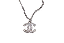 Load image into Gallery viewer, 極美品 CHANEL シャネル ネックレス ラインストーン ココマーク 10V刻印 シルバー GP 中古 57833