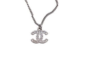 極美品 CHANEL シャネル ネックレス ラインストーン ココマーク 10V刻印 シルバー GP 中古 57833