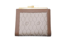 Load image into Gallery viewer, Christian Dior クリスチャンディオール 二つ折り財布 ハニカム柄 がま口 ベージュ ゴールド金具 良品 中古 57834