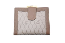 Load image into Gallery viewer, Christian Dior クリスチャンディオール 二つ折り財布 ハニカム柄 がま口 ベージュ ゴールド金具 良品 中古 57834