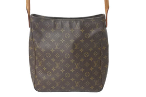 LOUIS VUITTON ルイヴィトン ハンドバッグ ルーピングGM ブラウン M51145 ゴールド金具 中古 57835