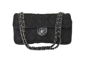 極美品 CHANEL シャネル ニュートラベル チェーンショルダーバッグ 10番台 ブラック ブラウン シルバー金具 中古 57836