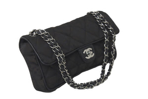 極美品 CHANEL シャネル ニュートラベル チェーンショルダーバッグ 10番台 ブラック ブラウン シルバー金具 中古 57836