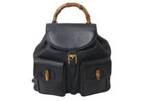 Load image into Gallery viewer, GUCCI グッチ バンブー バッグパック リュック・デイパック 00319980016 ブラックレザー ゴールド金具 美品 中古 57842