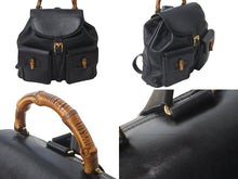 Load image into Gallery viewer, GUCCI グッチ バンブー バッグパック リュック・デイパック 00319980016 ブラックレザー ゴールド金具 美品 中古 57842