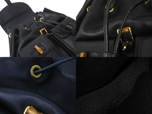 GUCCI グッチ バンブー バッグパック リュック・デイパック 00319980016 ブラックレザー ゴールド金具 美品 中古 57842