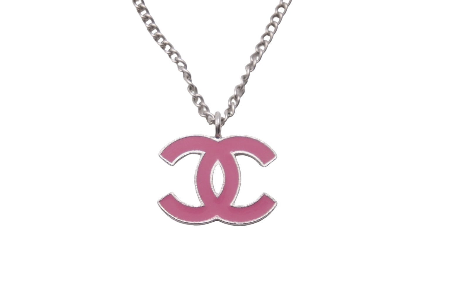 CHANEL シャネル ネックレス ココマーク 04P刻印 ピンク シルバー 美品  57847トップ