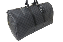 Load image into Gallery viewer, 極美品 LOUIS VUITTON ルイヴィトン ボストンバッグ キーポルバンドリエール55 ダミエ グラフィット N41413 ブラック シルバー金具 中古 57857