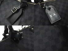 Load image into Gallery viewer, 極美品 LOUIS VUITTON ルイヴィトン ボストンバッグ キーポルバンドリエール55 ダミエ グラフィット N41413 ブラック シルバー金具 中古 57857