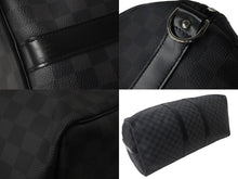 Load image into Gallery viewer, 極美品 LOUIS VUITTON ルイヴィトン ボストンバッグ キーポルバンドリエール55 ダミエ グラフィット N41413 ブラック シルバー金具 中古 57857