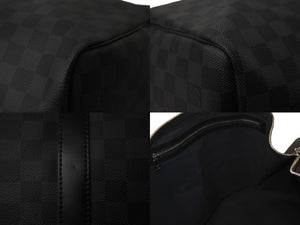 極美品 LOUIS VUITTON ルイヴィトン ボストンバッグ キーポルバンドリエール55 ダミエ グラフィット N41413 ブラック シルバー金具 中古 57857