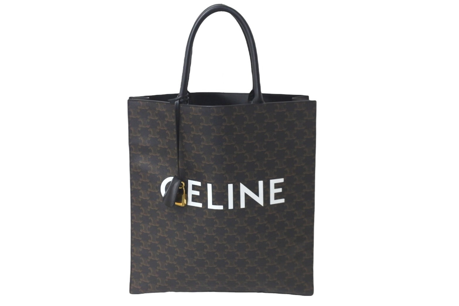 極美品 CELINE セリーヌ トリオンフ バーティカルカバ ラージ ブラック  