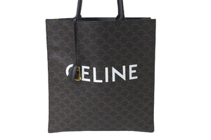 極美品 CELINE セリーヌ トリオンフ バーティカルカバ ラージ ブラック ブラウン ゴールド金具 中古 57877