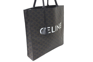 極美品 CELINE セリーヌ トリオンフ バーティカルカバ ラージ ブラック ブラウン ゴールド金具 中古 57877