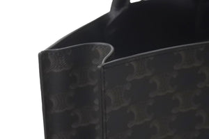 極美品 CELINE セリーヌ トリオンフ バーティカルカバ ラージ ブラック ブラウン ゴールド金具 中古 57877