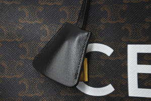 極美品 CELINE セリーヌ トリオンフ バーティカルカバ ラージ ブラック ブラウン ゴールド金具 中古 57877